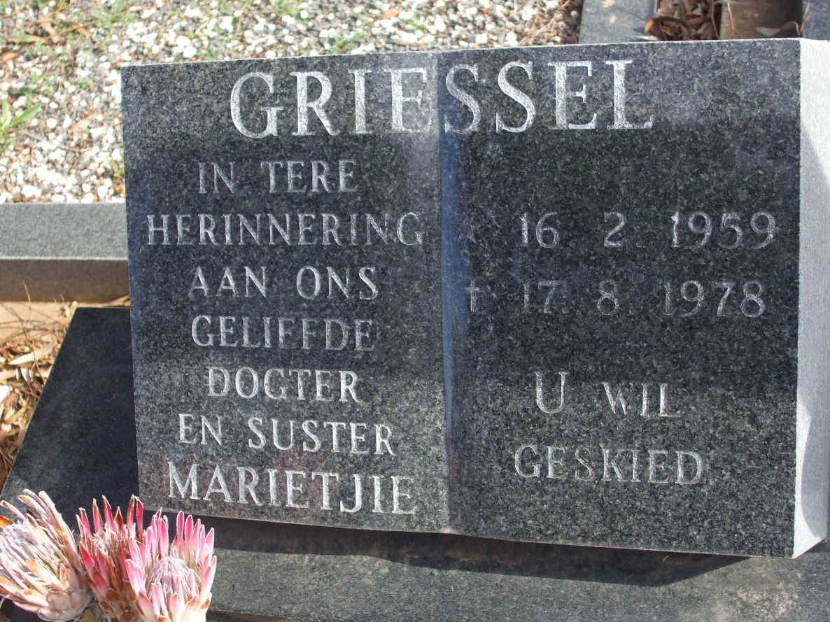 GRIESSEL Marietjie 1959-1978