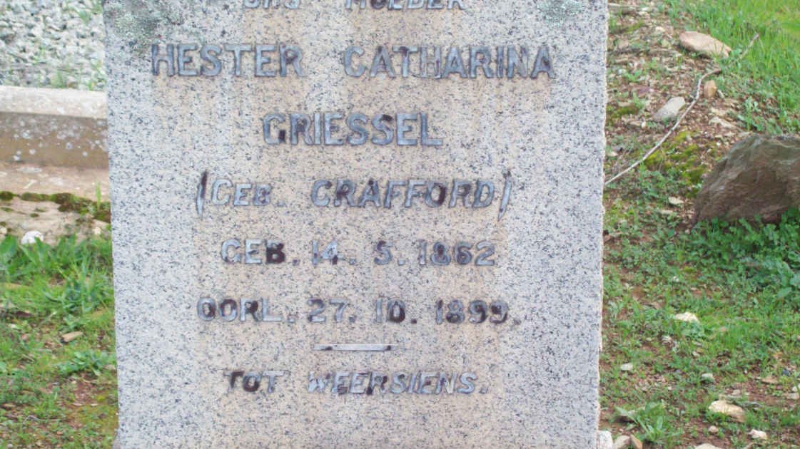 GRIESSEL Hester Catharina nee CRAFFORD 1862-1899