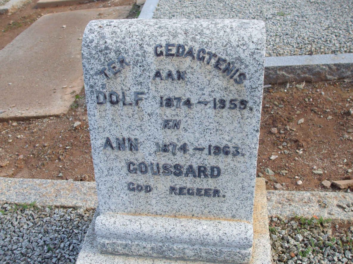 GOUSSARD Dolf 1874-1959 &amp; Ann 1874-1963
