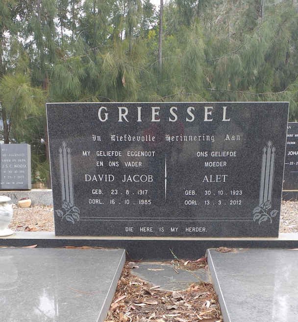 GRIESSEL David Jacob 1917-1985 &amp; Alet 1923-2012
