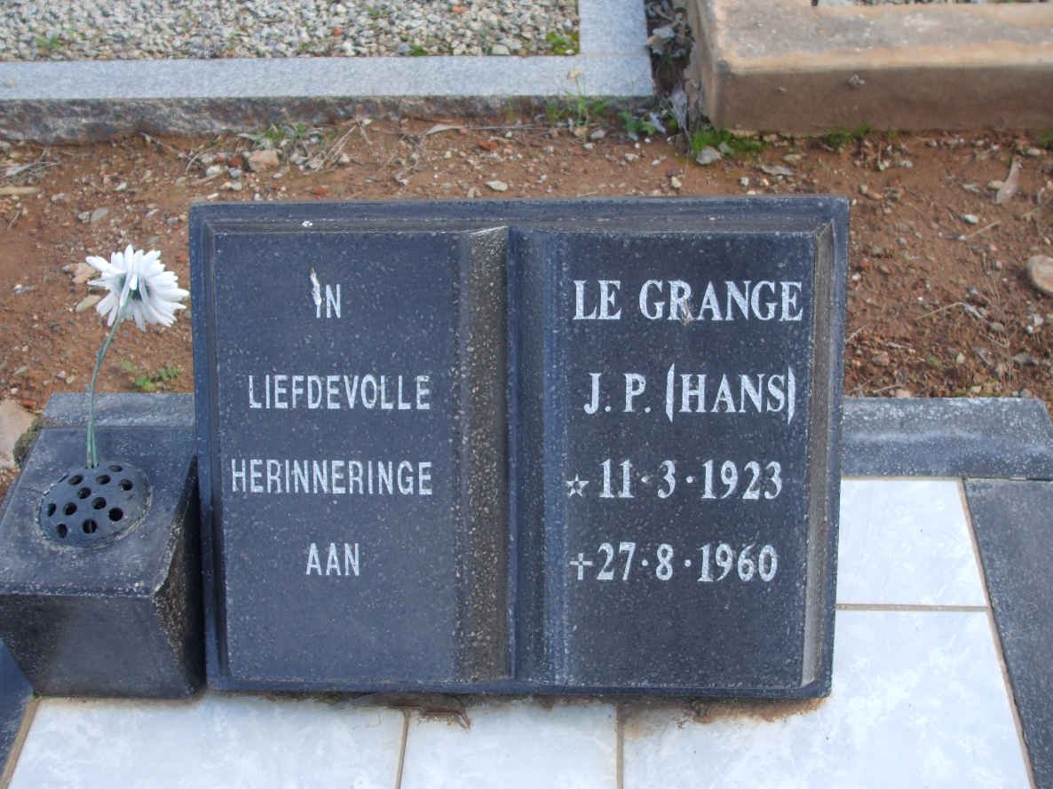 GRANGE J.P., le 1923-1960