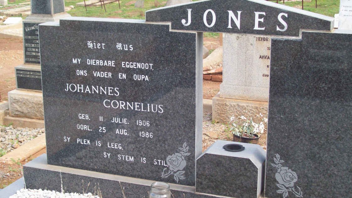 JONES Johannes Cornelius 1906-1986