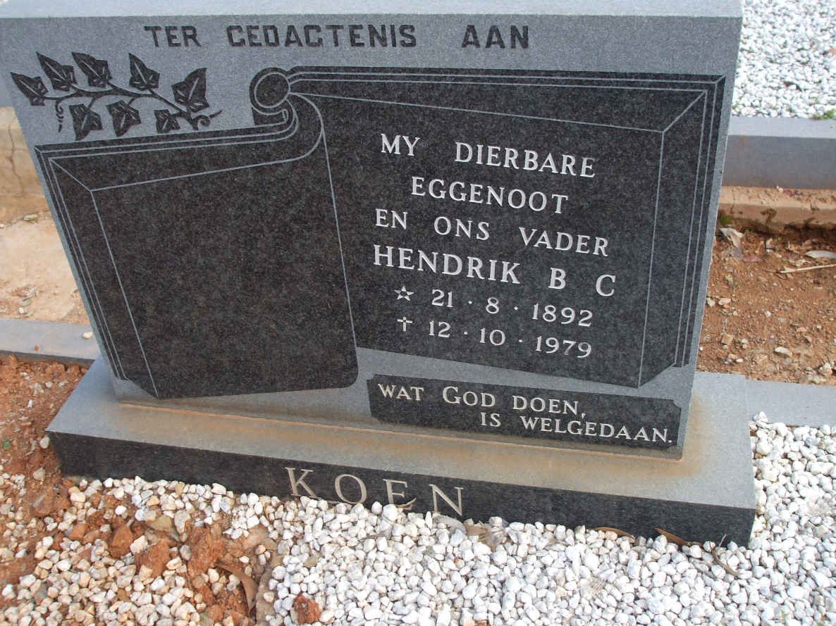 KOEN Hendrik B.C. 1892-1979