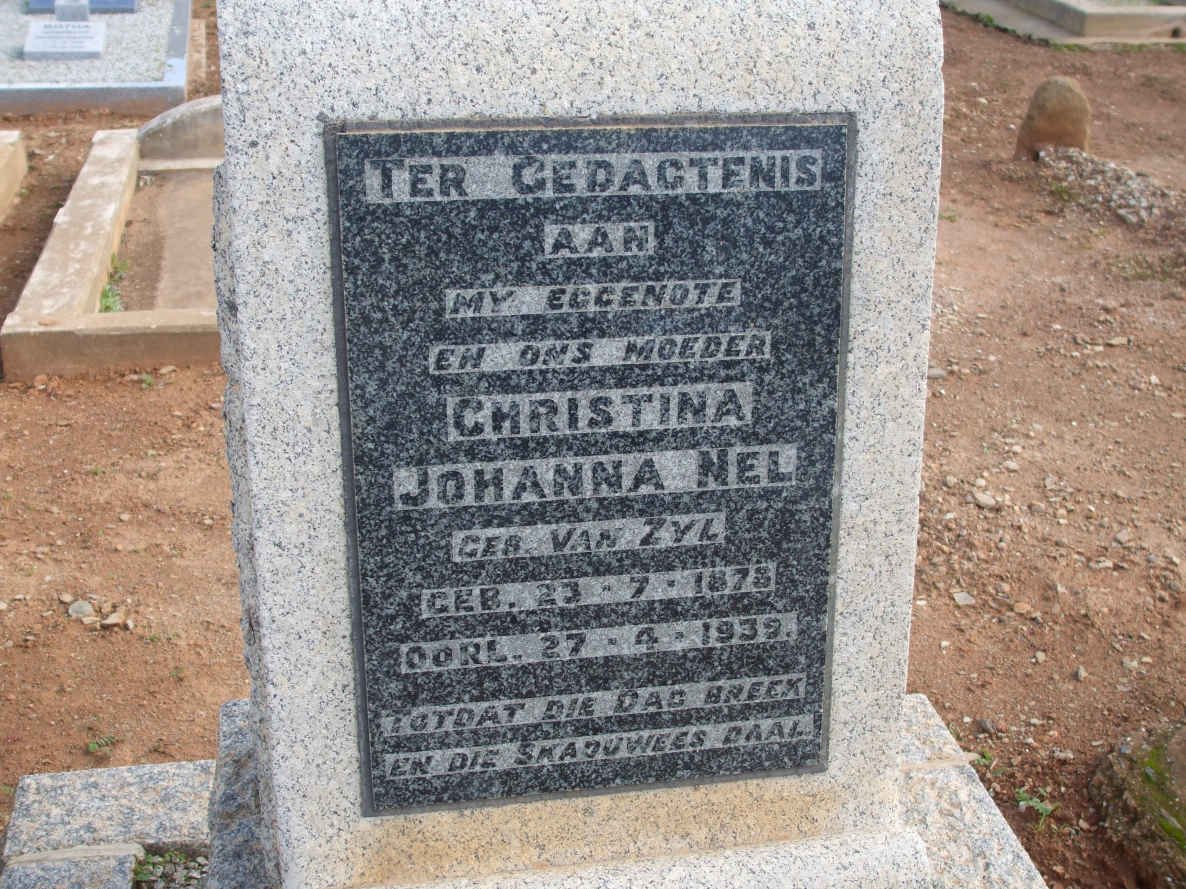 NEL Christina Johanna nee VAN ZYL 1876-1939