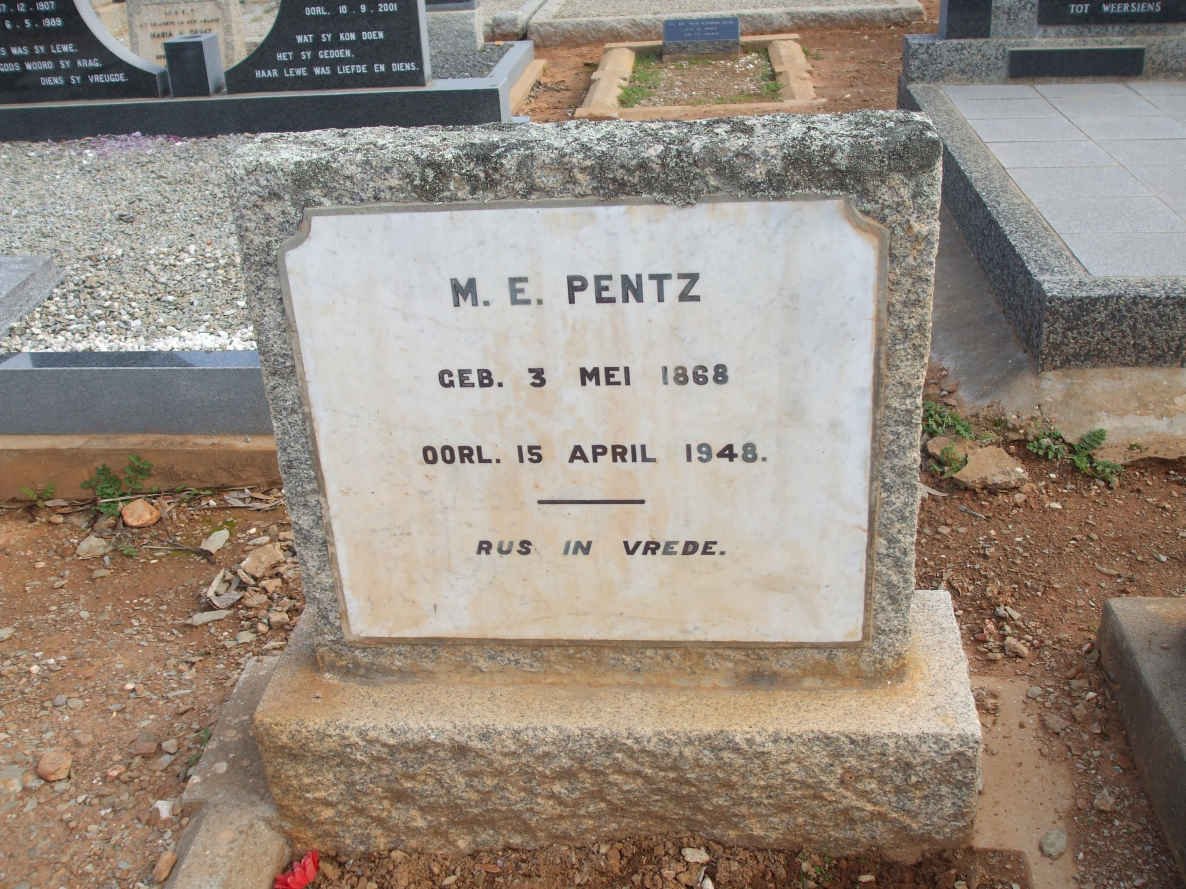 PENTZ M.E. 1868-1948
