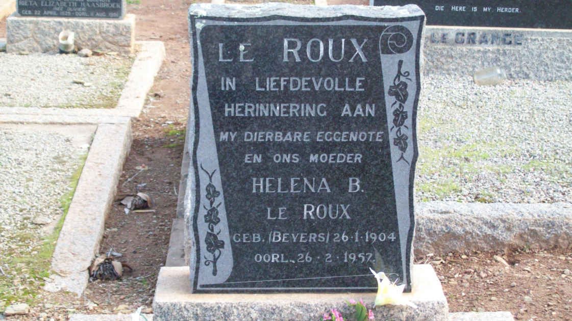 ROUX Helena B., le nee BEYERS 1904-1957