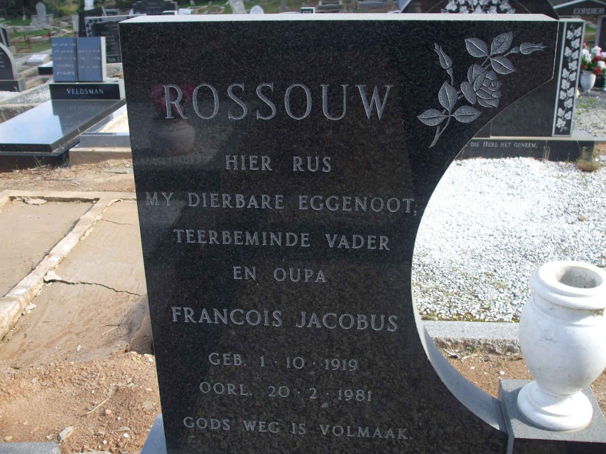 ROSSOUW Francois Jacobus 1919-1981