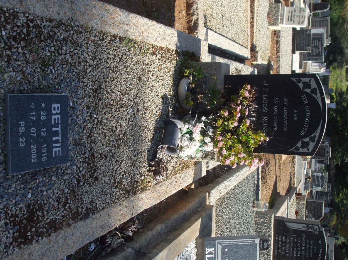ROSSOUW J.F. 1903-1968 &amp; Bettie 1916-2002