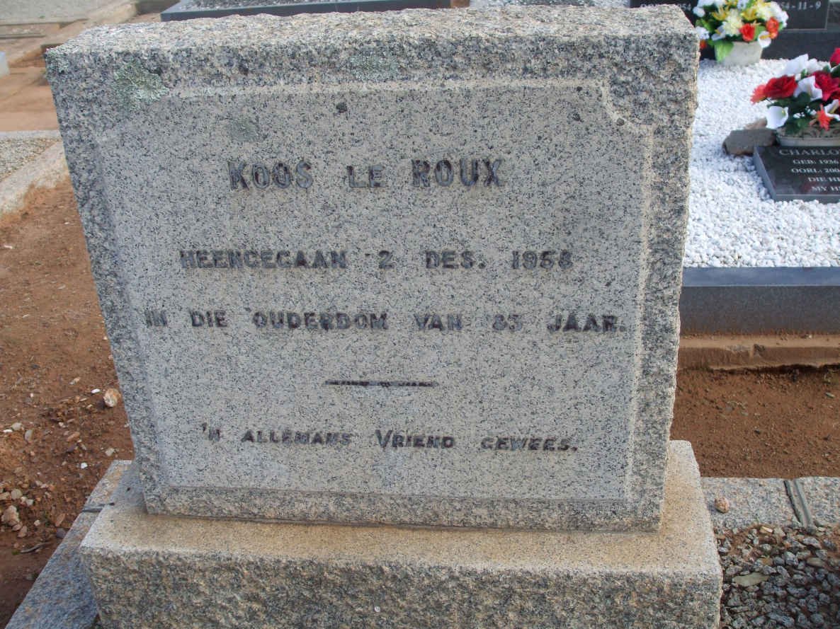 ROUX Koos, le -1958