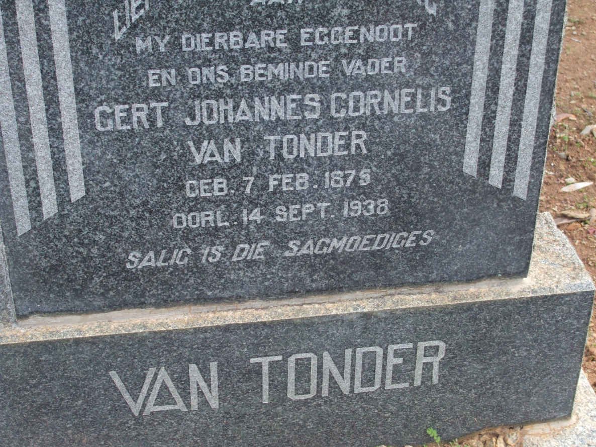 TONDER Gert Johannes Cornelis, van 1875-1938
