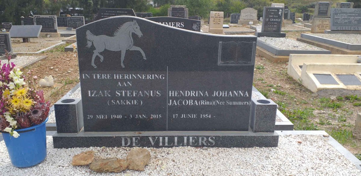 VILLIERS Izak Stefanus, de 1940-2015 &amp; Hendrina Johanna Jacoba SUMMERS 1954-