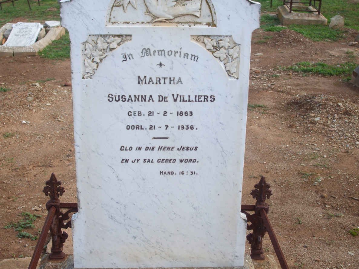 VILLIERS Martha Susanna, de 1863-1936
