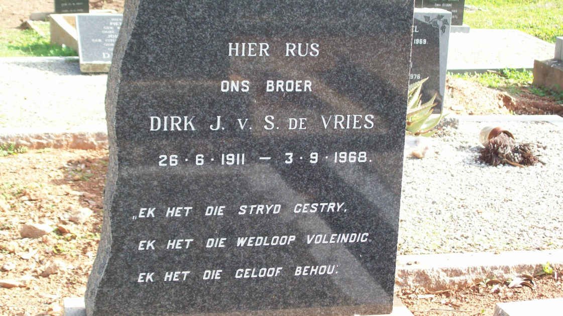 VRIES Dirk J.v.S., de 1911-1968