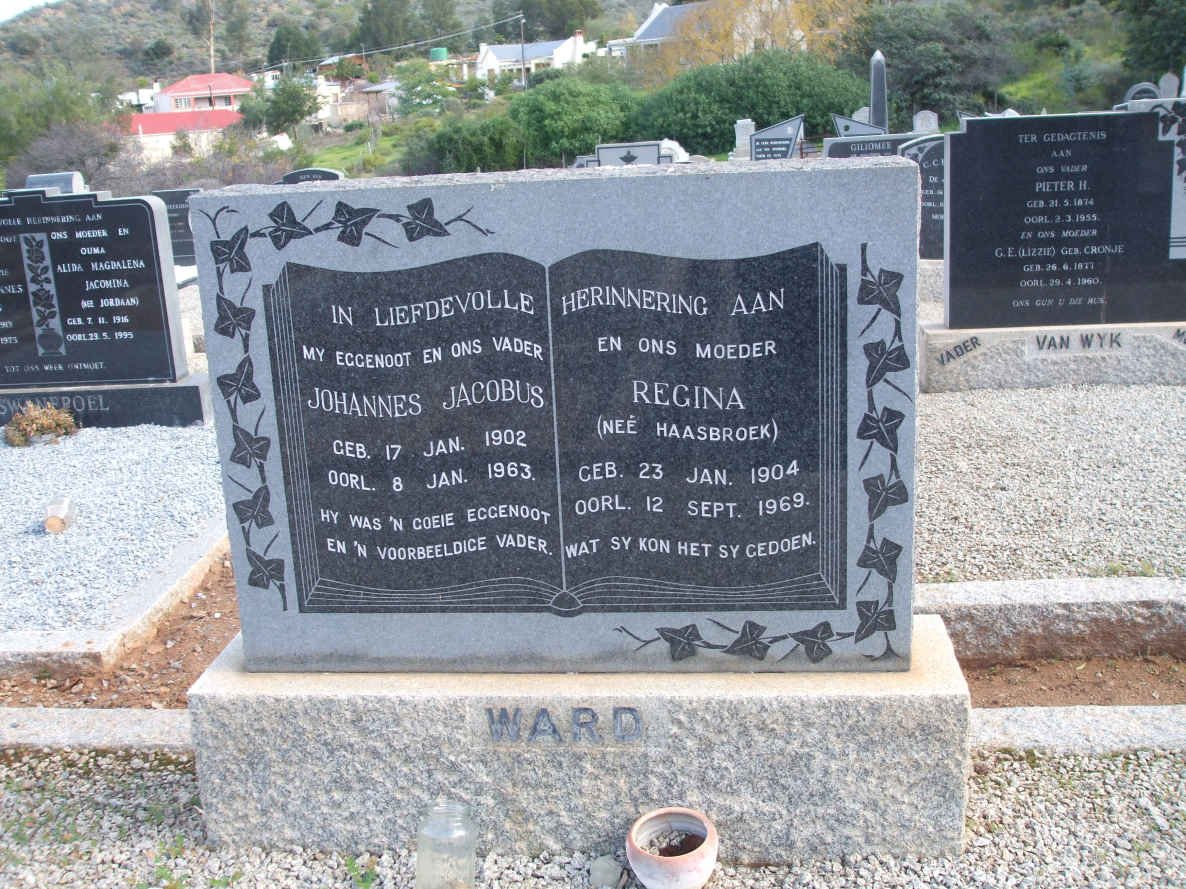 WARD Johannes Jacobus 1902-1963 &amp; Regina HAASBROEK 1904-1969