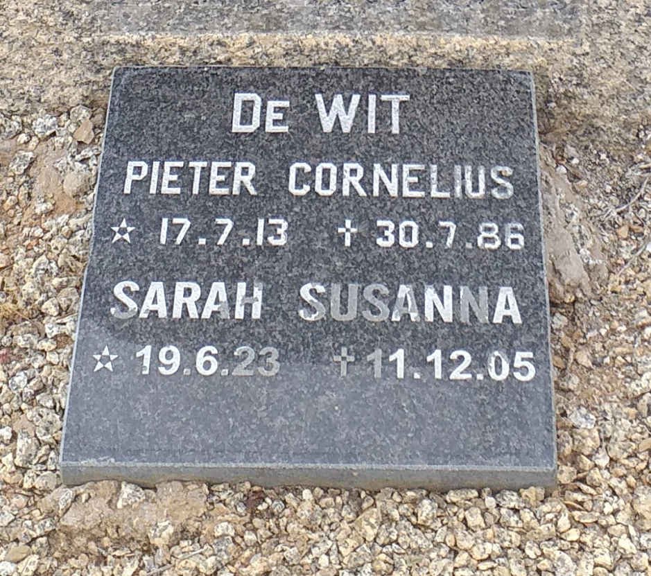 WIT Pieter Cornelius, de 1913-1986 &amp; Sarah Susanna 1923-2005