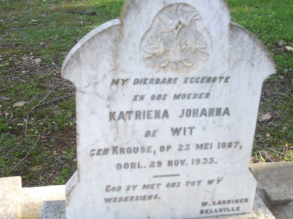 WIT Katriena Johanna, de nee KROUSE 1867-1935