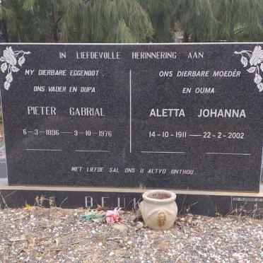 BEUKES Pieter Gabrial 1896-1976 &amp; Aletta Johanna 1911-2002