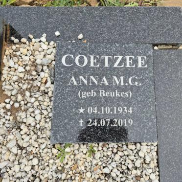 COETZEE Anna M.G. nee BEUKES 1934-2019