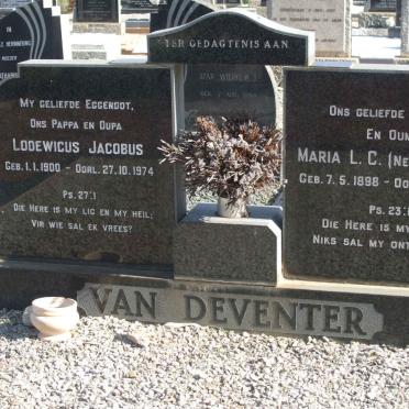 DEVENTER Lodewicus Jacobus, van 1900-1974 &amp; Maria L.C. LE ROUX 1898-1978