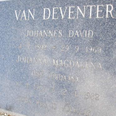 DEVENTER Johannes David, van 1892-1969 &amp; Johanna Magdalena JORDAAN 1907-1982
