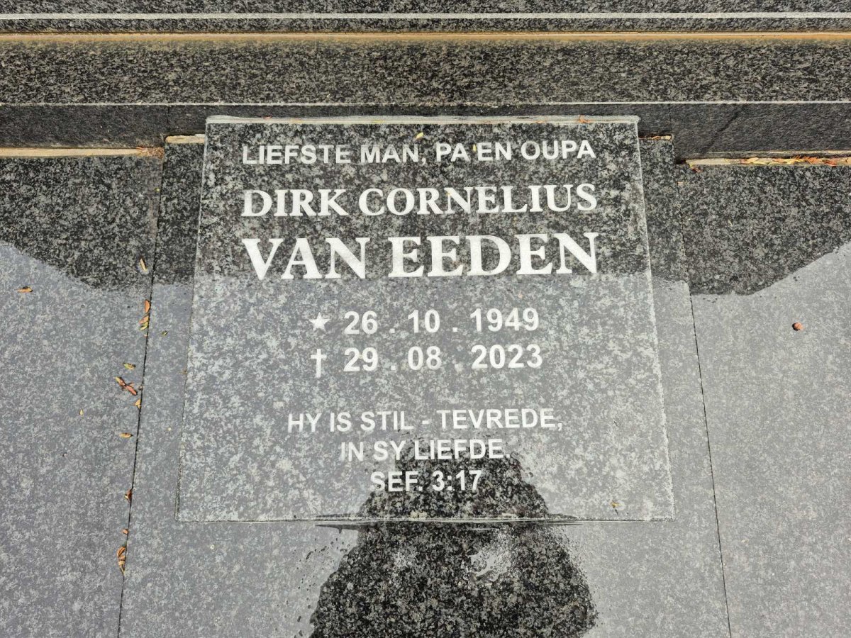 EEDEN Dirk Cornelius, van 1949-2023