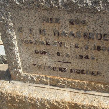 HAASBROEK C.F.M. nee VAN ZYL 1858-1946