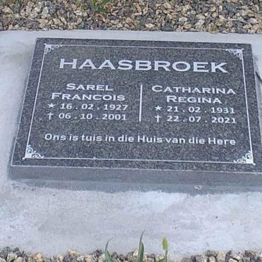 HAASBROEK Sarel Francois 1888-1955 &amp; Johanna E. VAN ZYL 1892-1983 
