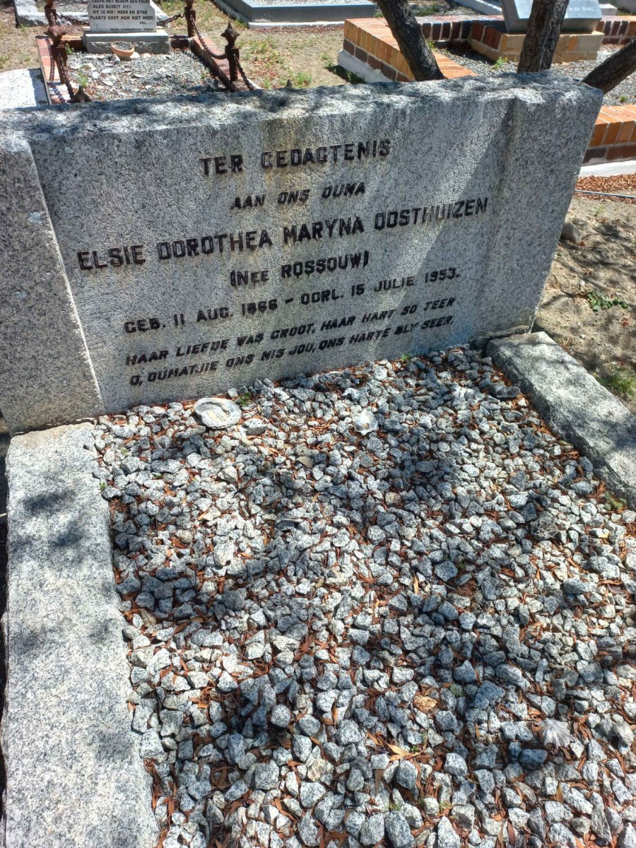 OOSTHUIZEN Elsie Dorothea Maryna nee ROSSOUW 1866-1953
