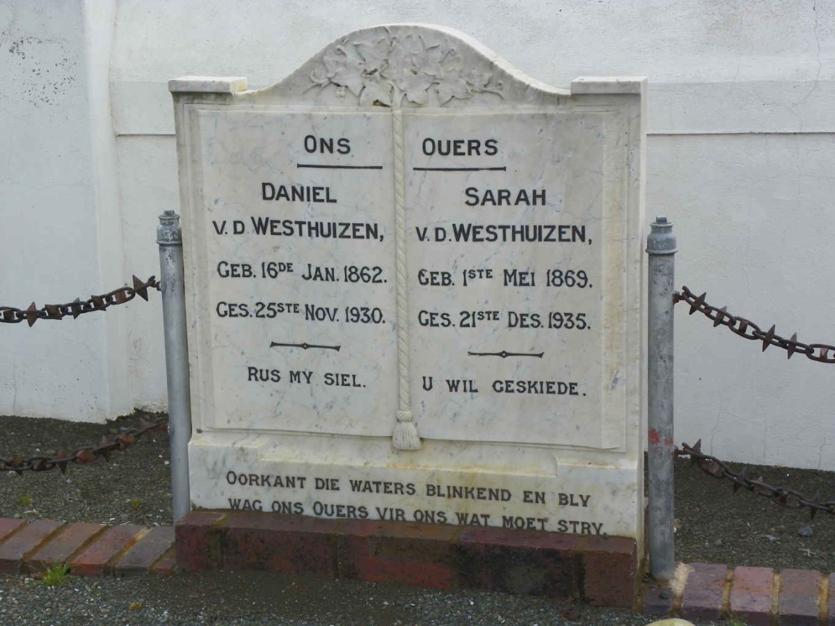 WESTHUIZEN Daniel, v.d. 1862-1930 &amp; Sarah 1869-1935