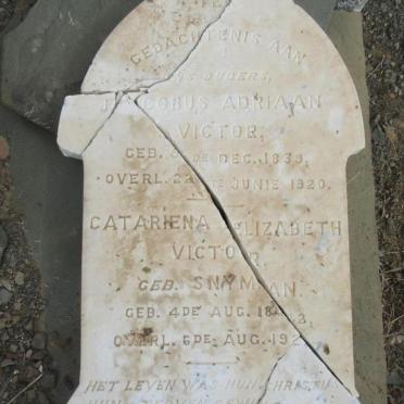 VICTOR Jacobus Adriaan 1939-1920 &amp; Catariena Elizabeth SNYMAN 1942-1927