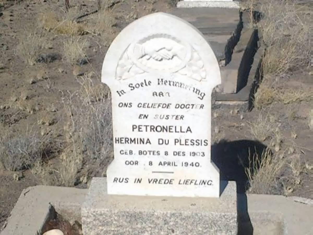 PLESSIS Petronella Hermina, du nee BOTES 1903-1940
