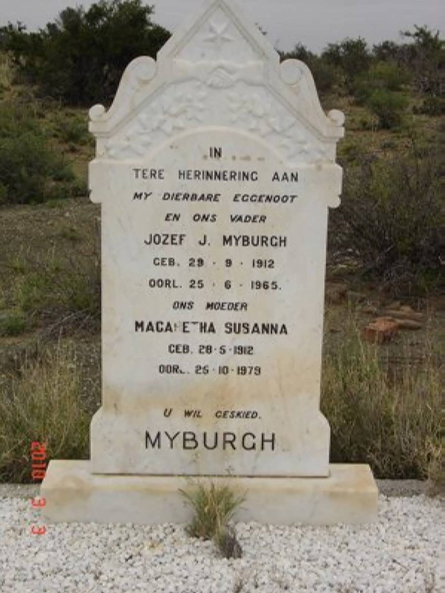 MYBURGH Jozef J. 1912-1965 &amp; Magaretha Susanna 1912-1979