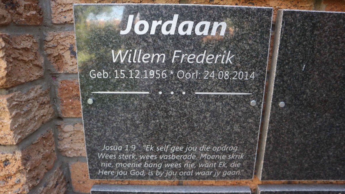 JORDAAN Willem Frederik 1956-2014