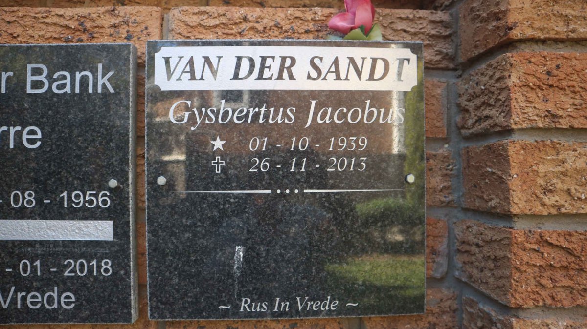 SANDT Gysbertus Jacobus, van der 1939-2013