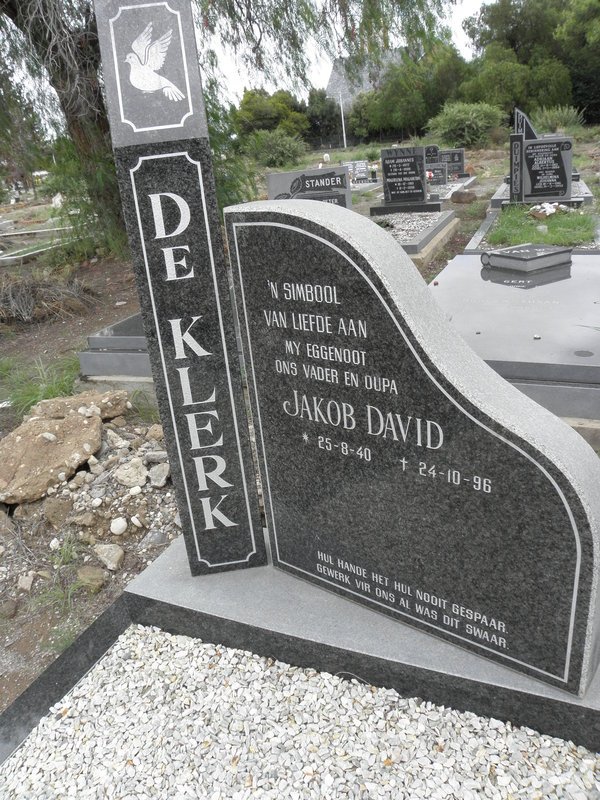 KLERK Jakob David, de 1940-1996