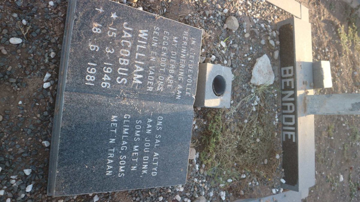 BENADIE William Jacobus 1946-1981