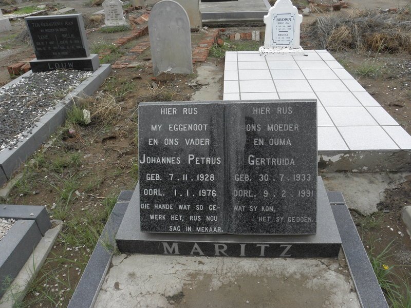 MARITZ Johannes Petrus 1928-1976 &amp; Gertruida 1933-1991