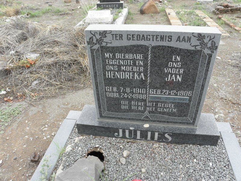 JULIES Jan 1906-1997 &amp; Hendreka 1910-1988