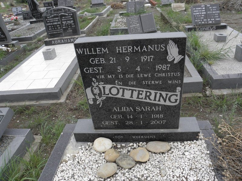 LOTTERING Willem Hermanus 1917-1987 &amp; Alida Sarah 1918-2007