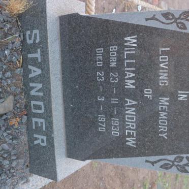 STANDER William Andrew 1930-1970