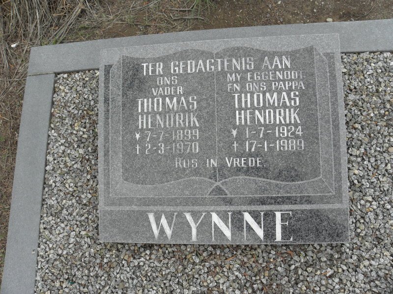 WYNNE Thomas Hendrik 1899-1970 :: WYNNE Thomas Hendrik 1924-1989