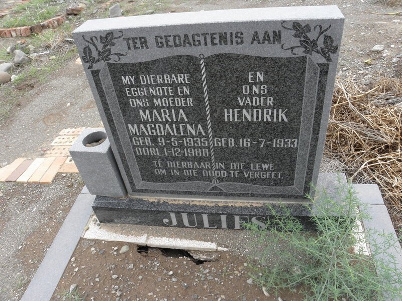 JULIES Hendrik 1933- &amp; Maria Magdalena 1935-1988
