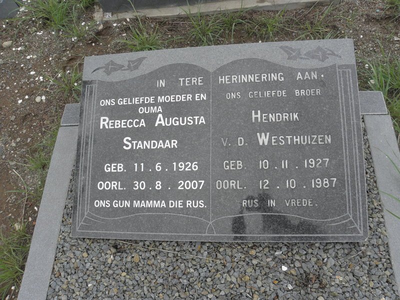 STANDAAR Rebecca Augusta 1928-2007 :: VAN DER WESTHUIZEN Hendrik 1927-1987