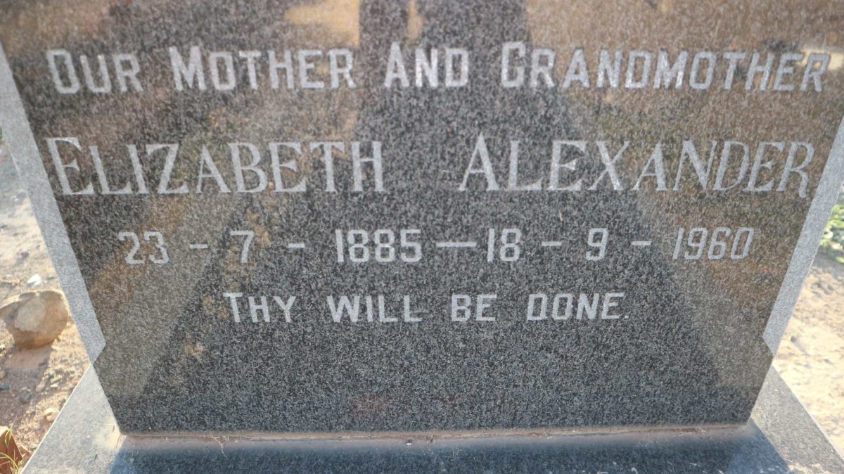 ALEXANDER Elizabeth 1885-1960
