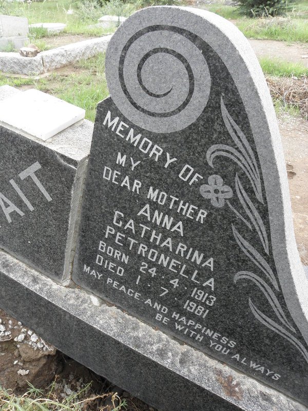 TAIT Anna Catharina Petronella 1913-1981