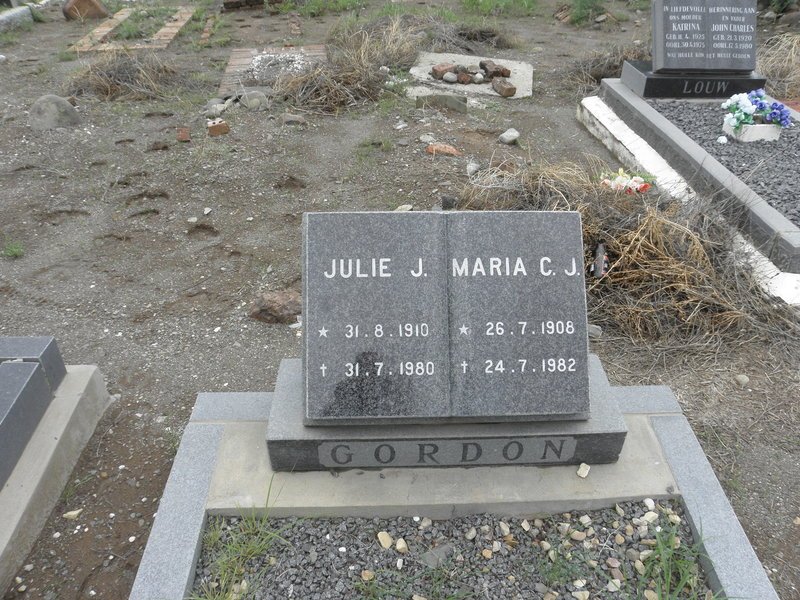 GORDON Julie J. 1910-1980 :: GORDON Maria C.J. 1908-1982