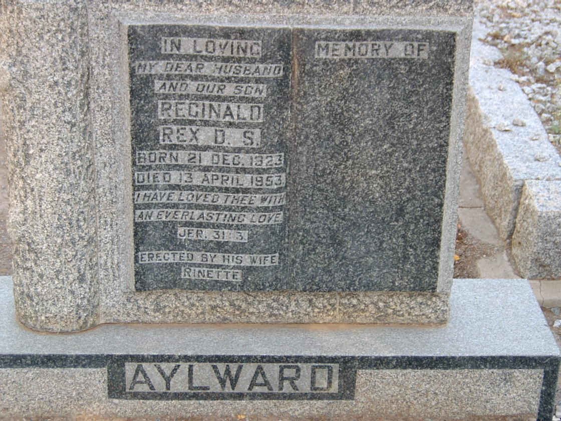 AYLWARD Reginald Rex 1923-1953