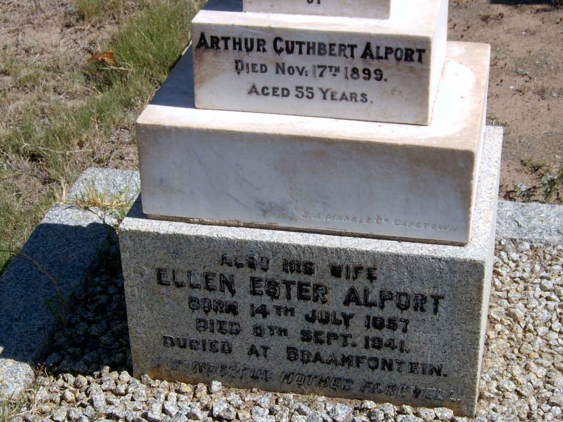 ALPORT Arthur Cuthbert -1899 &amp; Ellen Ester 1857-1941
