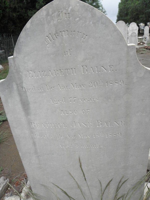 BALNE Elizabeth -1889 :: BALNE Beatrice Jane -1889