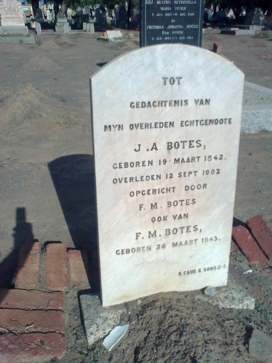 BOTES J.A. 1842-1902 &amp; F.M. 1843-